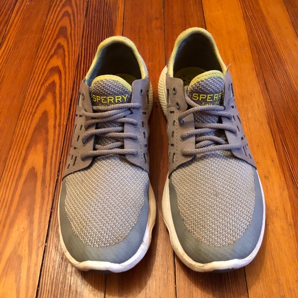 Sperry Grey Neon Slip On Sneakers Tennis Shoes 8 - Picture 3 of 12